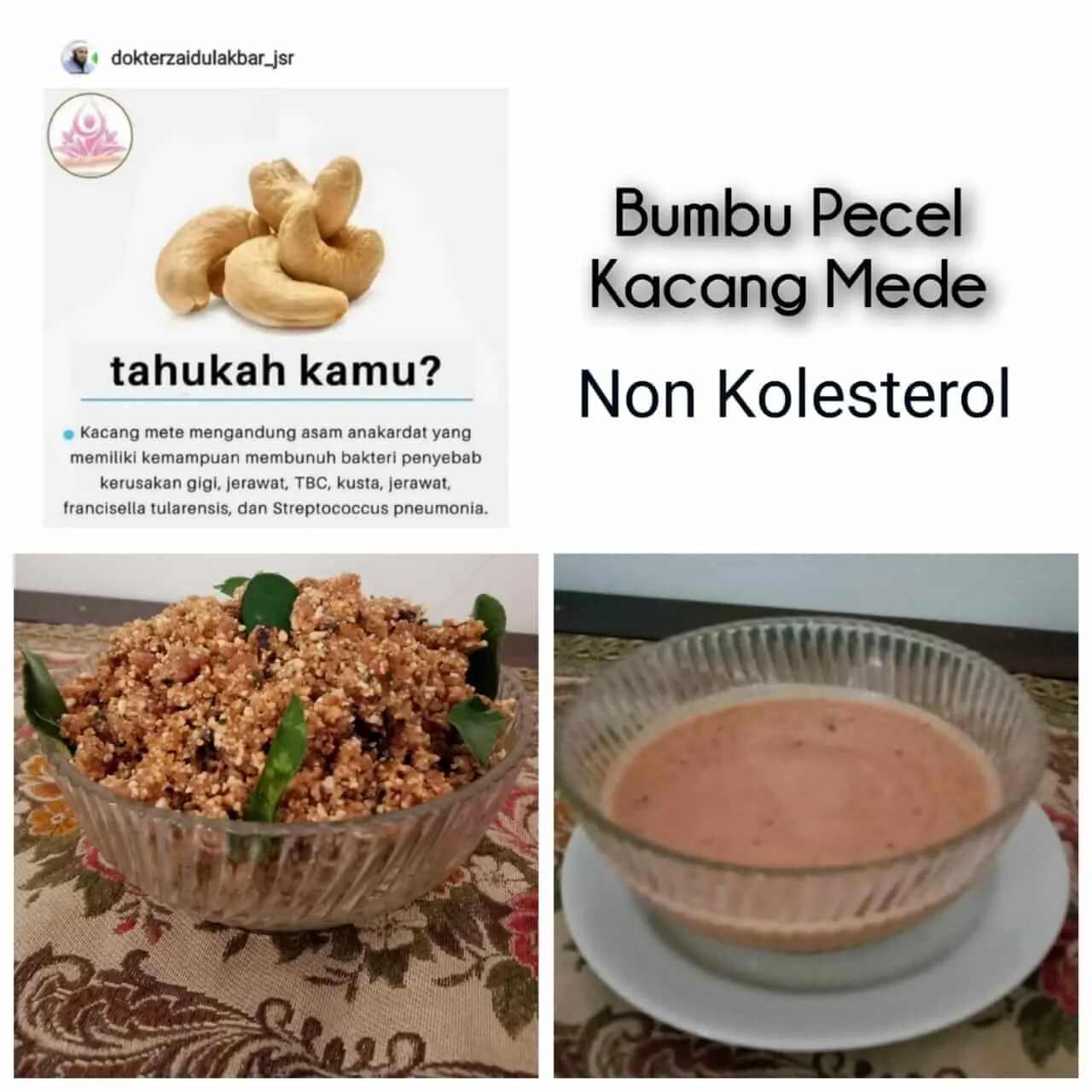 Bumbu Pecel Kacang Mede Non Kolesterol